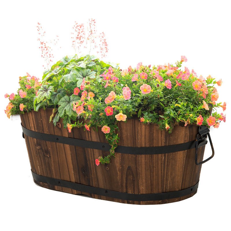 Oval Antiseptic Preservative Wood Pots