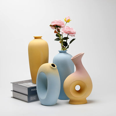 Ceramic vase dried flower arrangement