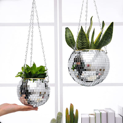Planter Hanging Mirror Spherical Plastic Flowerpot