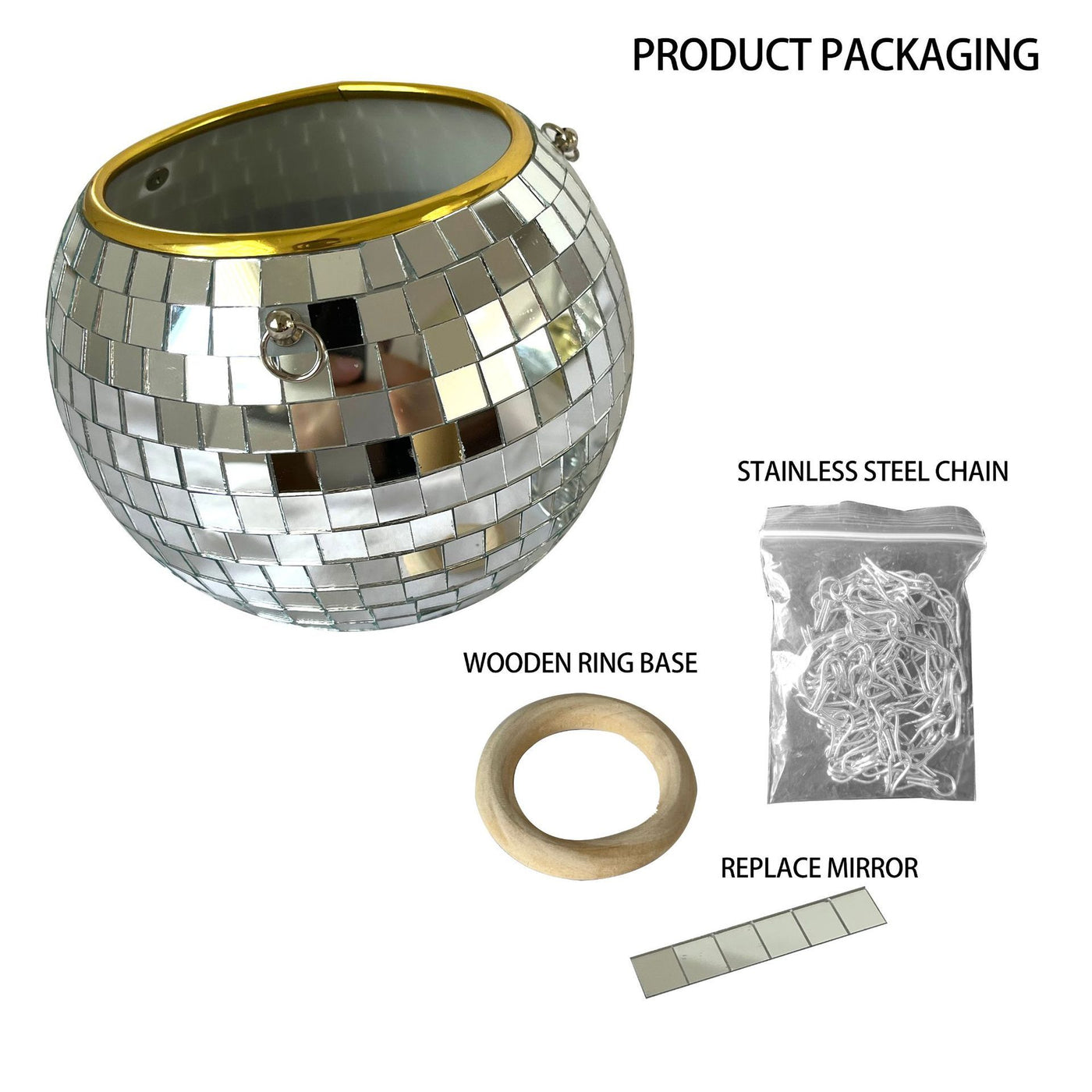 Planter Hanging Mirror Spherical Plastic Flowerpot