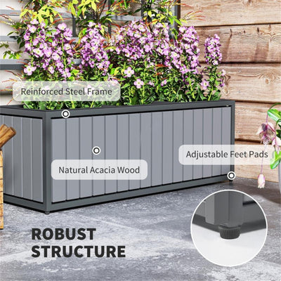 Wooden Raised Garden Bed With Trellis