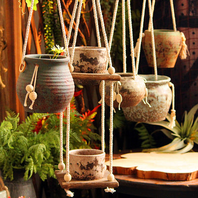 Underful Hanging Stoneware Flower Pots
