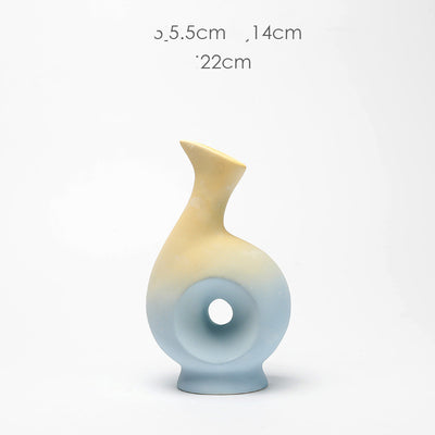 Ceramic vase dried flower arrangement