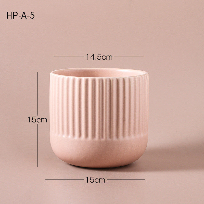 Ceramic Flower Pots Earth Color Green Plant Potted Plants