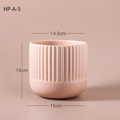 Ceramic Flower Pots Earth Color Green Plant Potted Plants