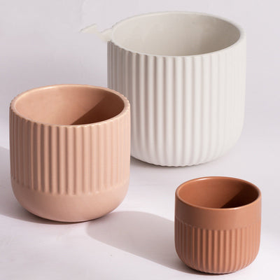 Ceramic Flower Pots Earth Color Green Plant Potted Plants