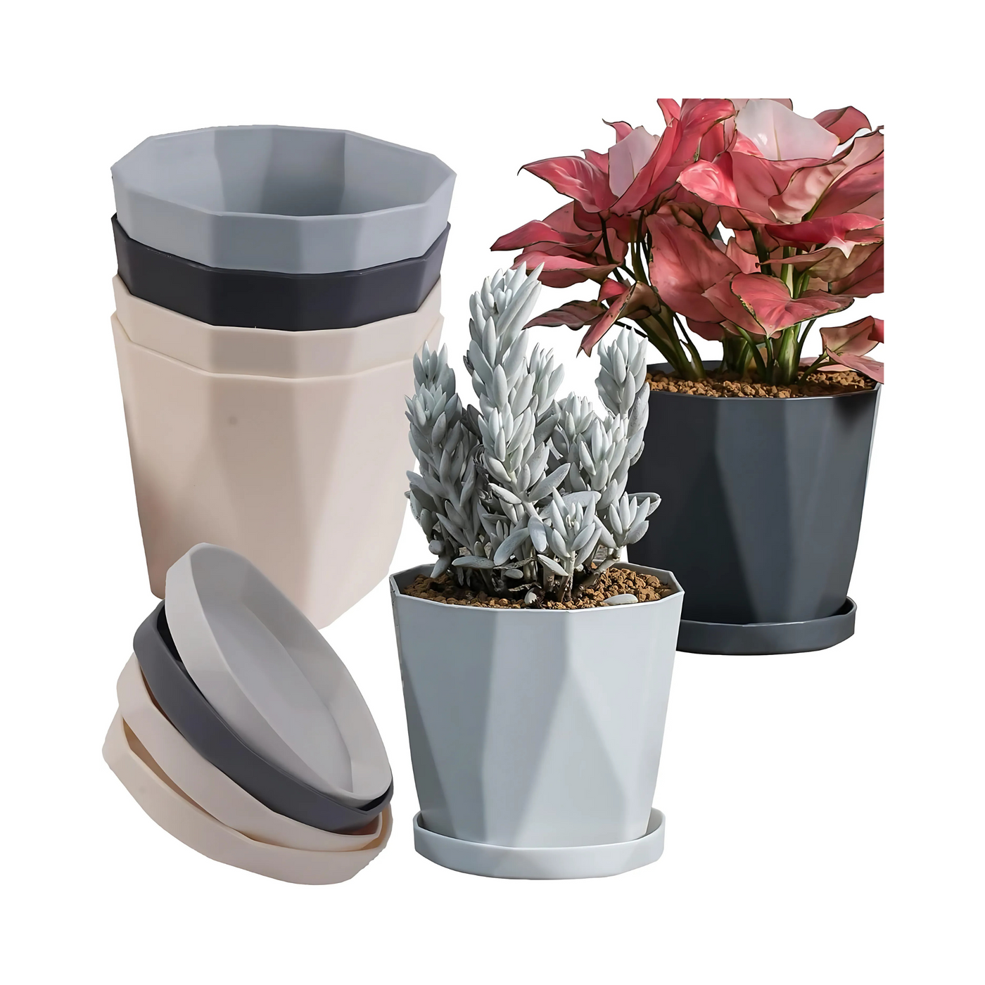 Garden Plant Pots Indoor And Outdoor Plastic Flower Vessel Hole
