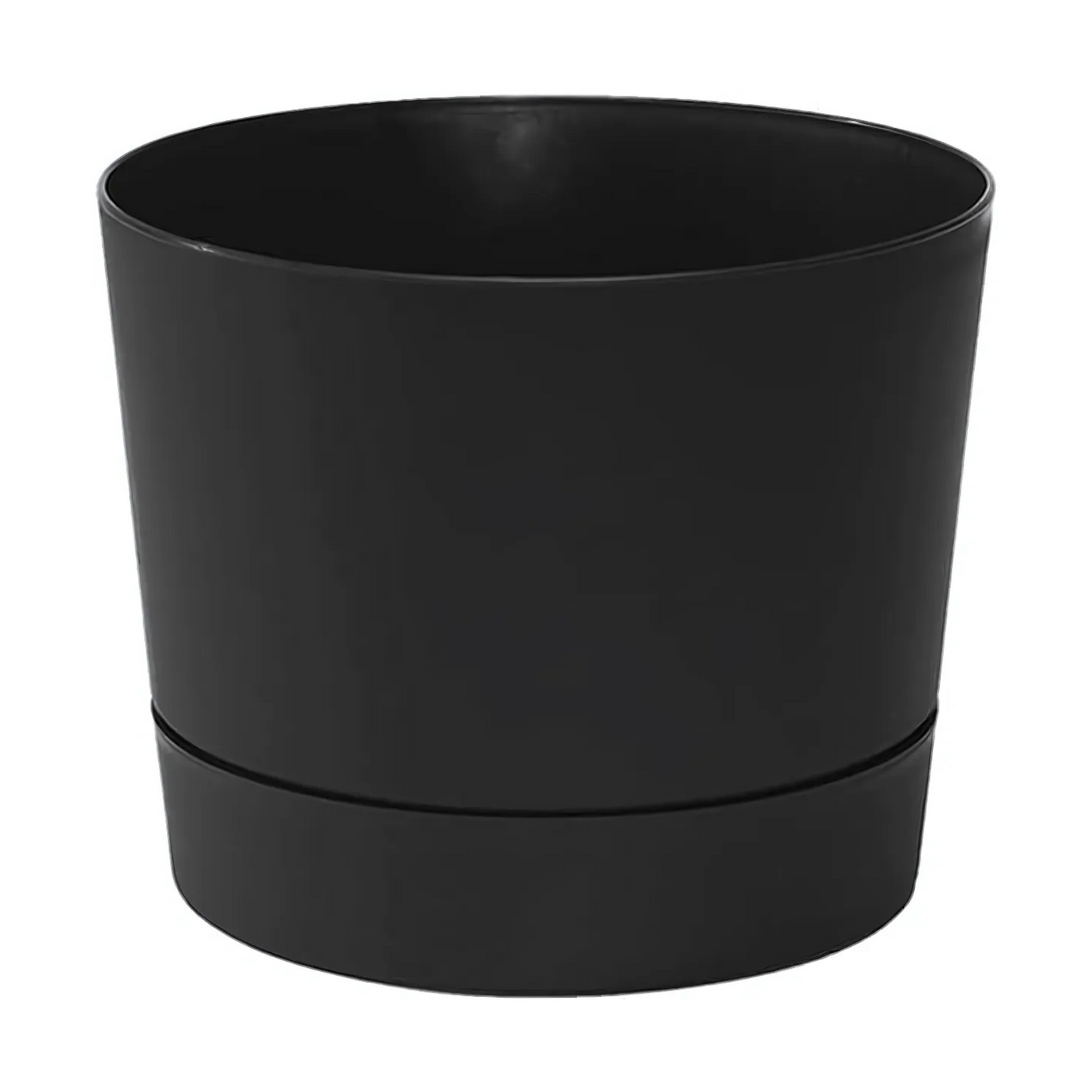 Majestic Mid-Century Modern Low Profile Cylinder Pot Matte Black