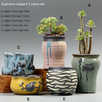 Flower Pot Breathable Stoneware Basin