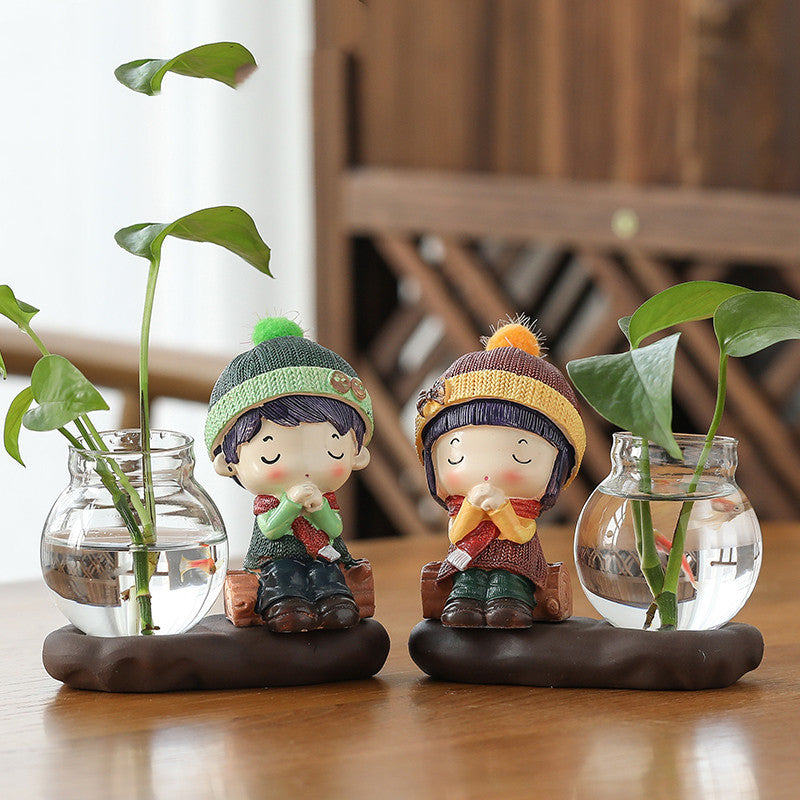 Home Furnishings Vases Clear Glass Decorations
