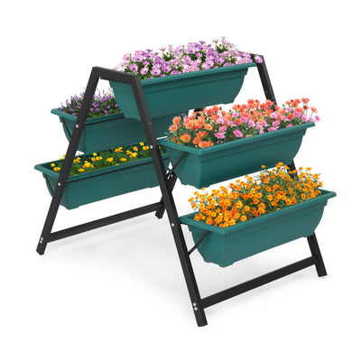Floors Trapezoidal Green PE Flower Pot Planting Pots