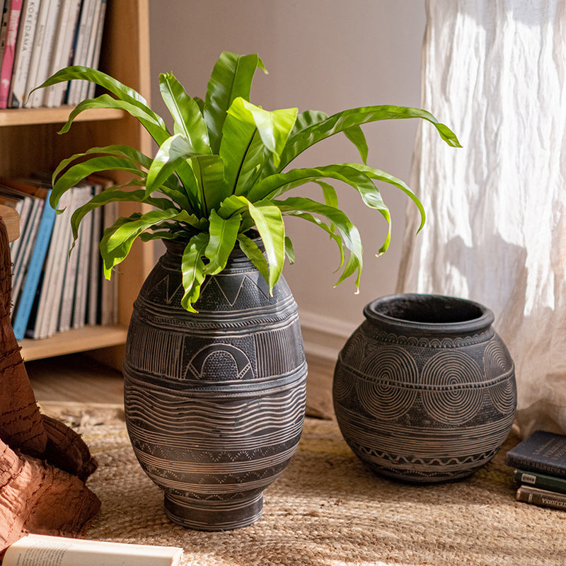 Cement Decorative Art Ancient Flower Pot