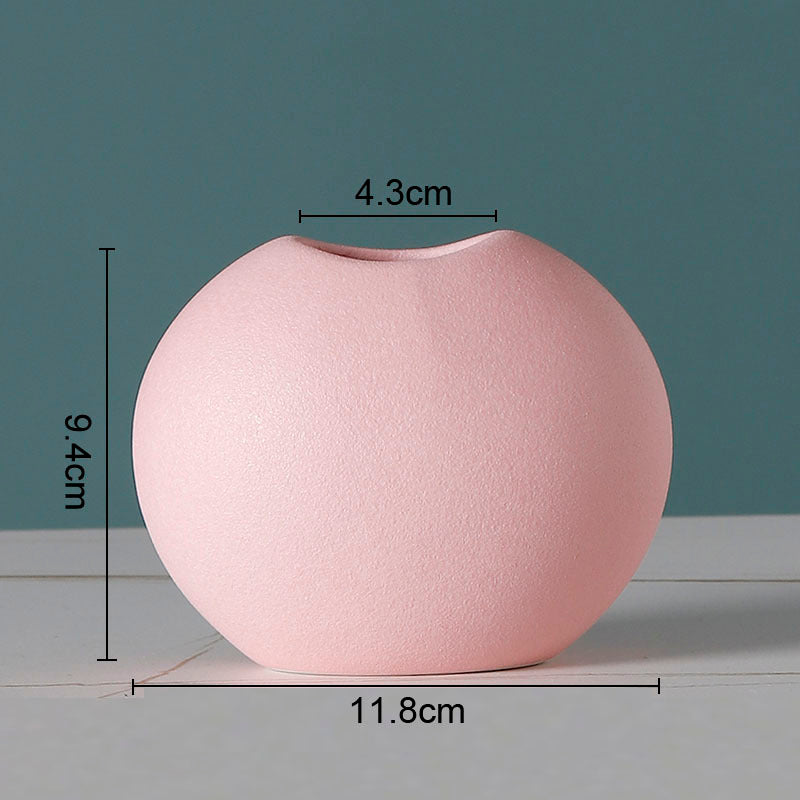European Flower Arrangement Plant Pots Solid Color Ceramic Vases
