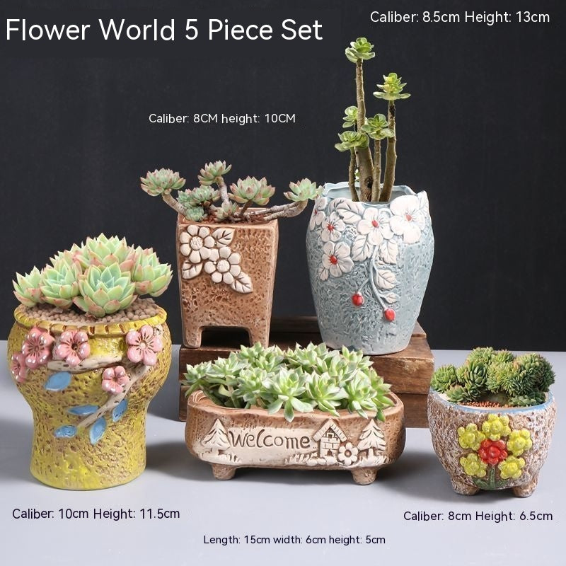 Flower Pot Breathable Stoneware Basin