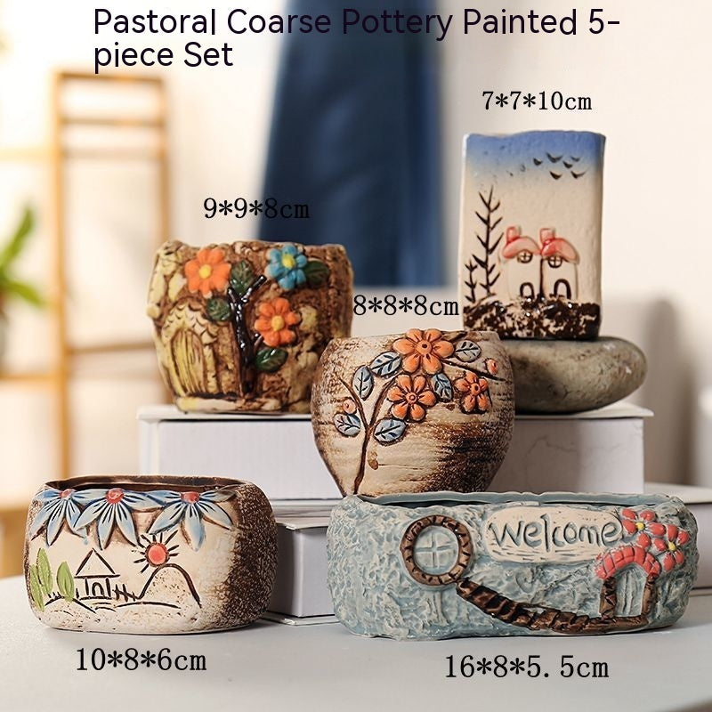 Flower Pot Breathable Stoneware Basin