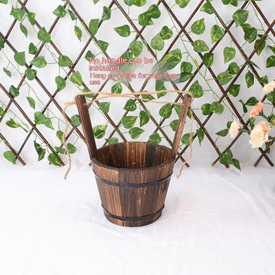 Carbonization Anti Corrosion Wooden Succulent Flower Pots