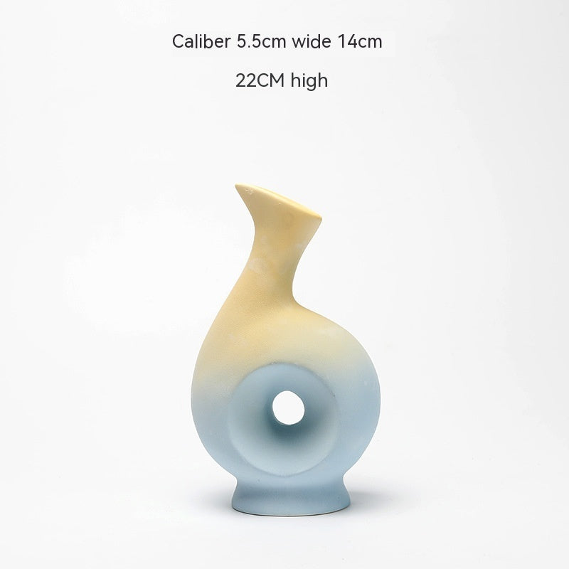 Ceramic vase dried flower arrangement