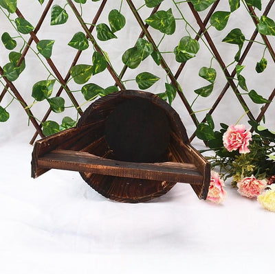 Carbonization Anti Corrosion Wooden Succulent Flower Pots