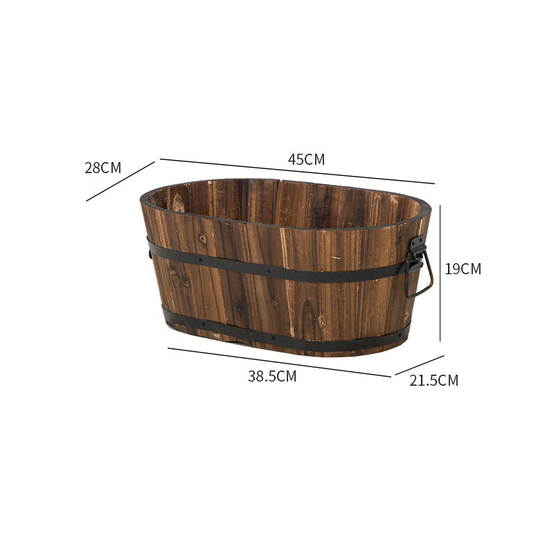 Oval Antiseptic Preservative Wood Pots