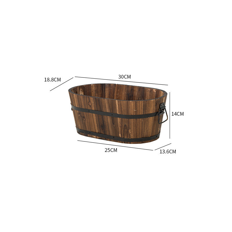 Oval Antiseptic Preservative Wood Pots