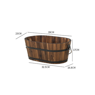 Oval Antiseptic Preservative Wood Pots