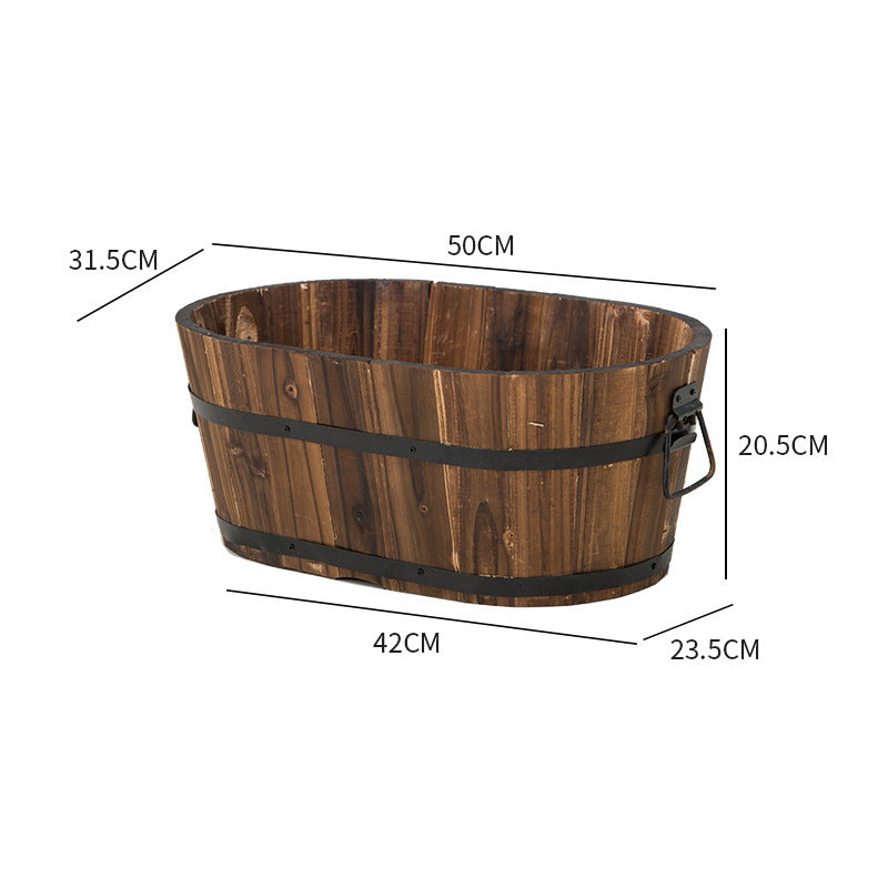 Oval Antiseptic Preservative Wood Pots