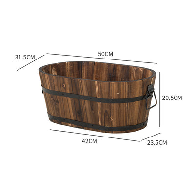 Oval Antiseptic Preservative Wood Pots